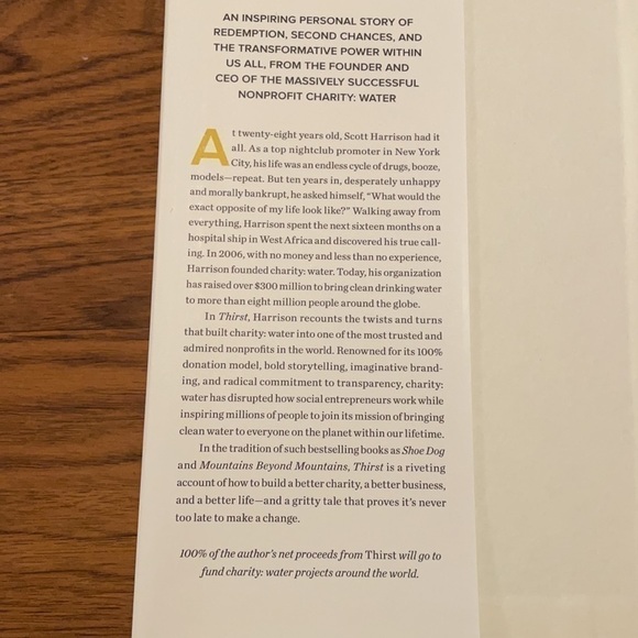 Charity: Water Thirst Book by Scott Harrison Social Justice Activism - Picture 3 of 3